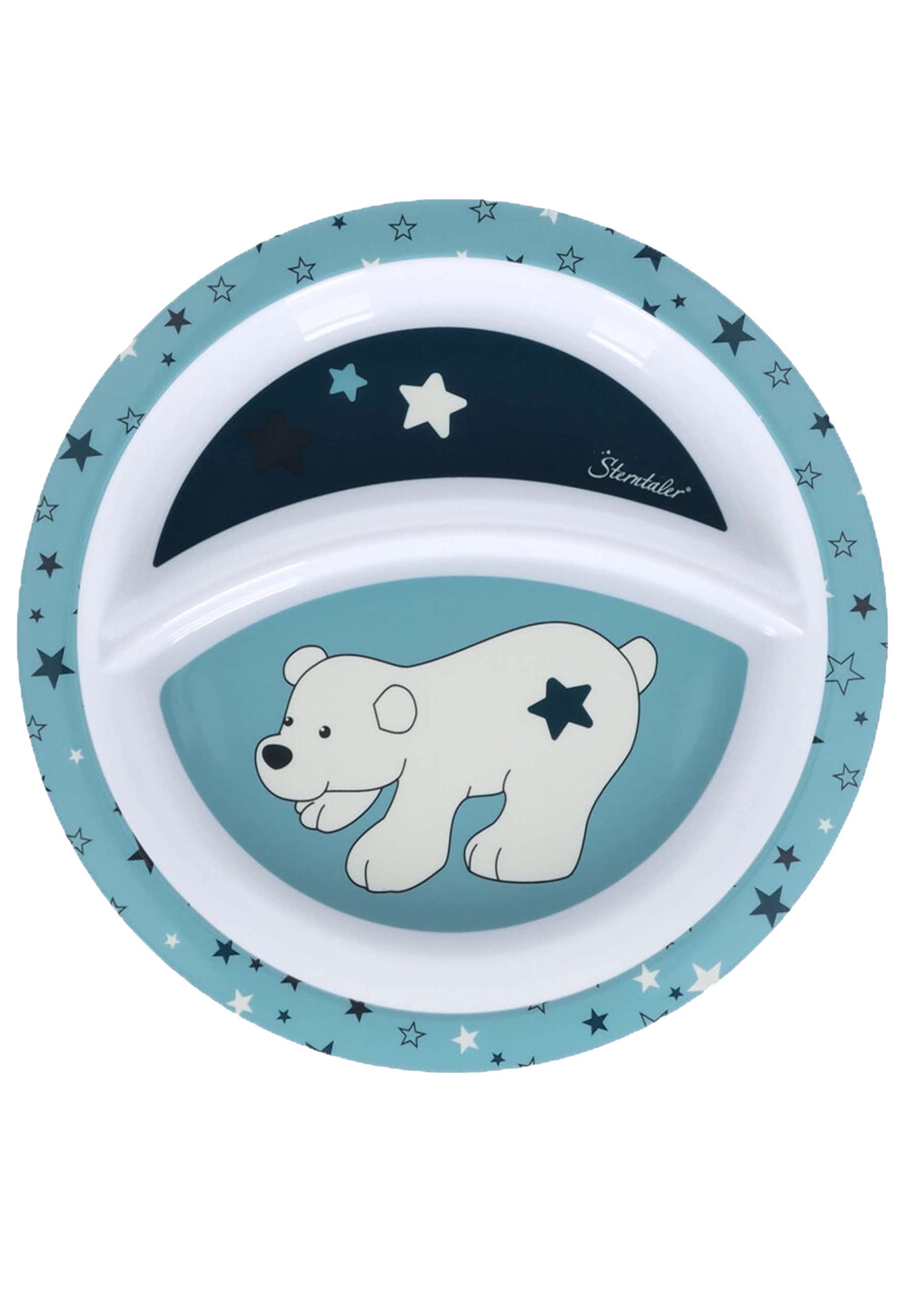 Sterntaler Baby Unisex Teller Baby Kinderteller Eisbär Elia - Babyteller Saugnapf, Kinderteller, Babyteller - dunkeltürkis