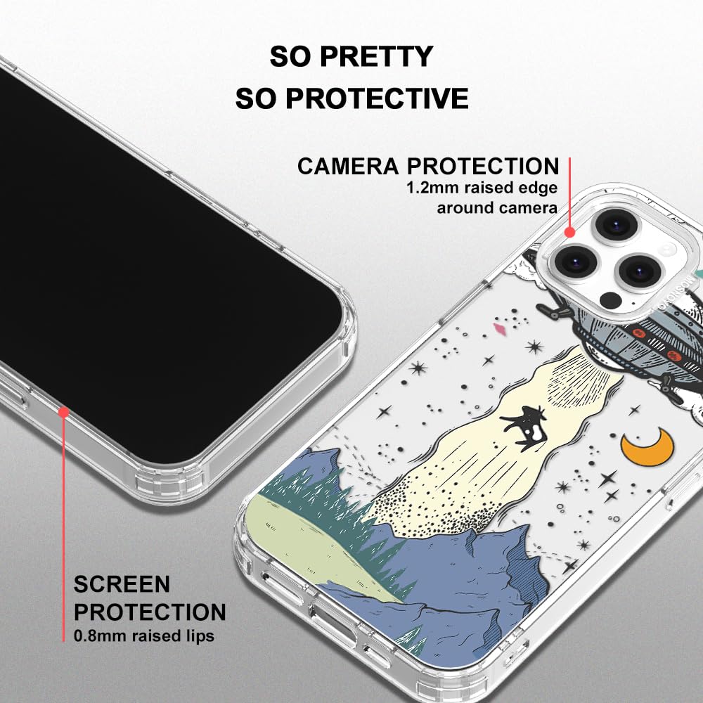 MOSNOVO Case for iPhone 12 & iPhone 12 Pro, [Buffertech 6.6ft Military-Grade Drop Protection] [Anti Peel Off Tech] Clear TPU Bumper Phone Case Cover Design - UFO — view 4