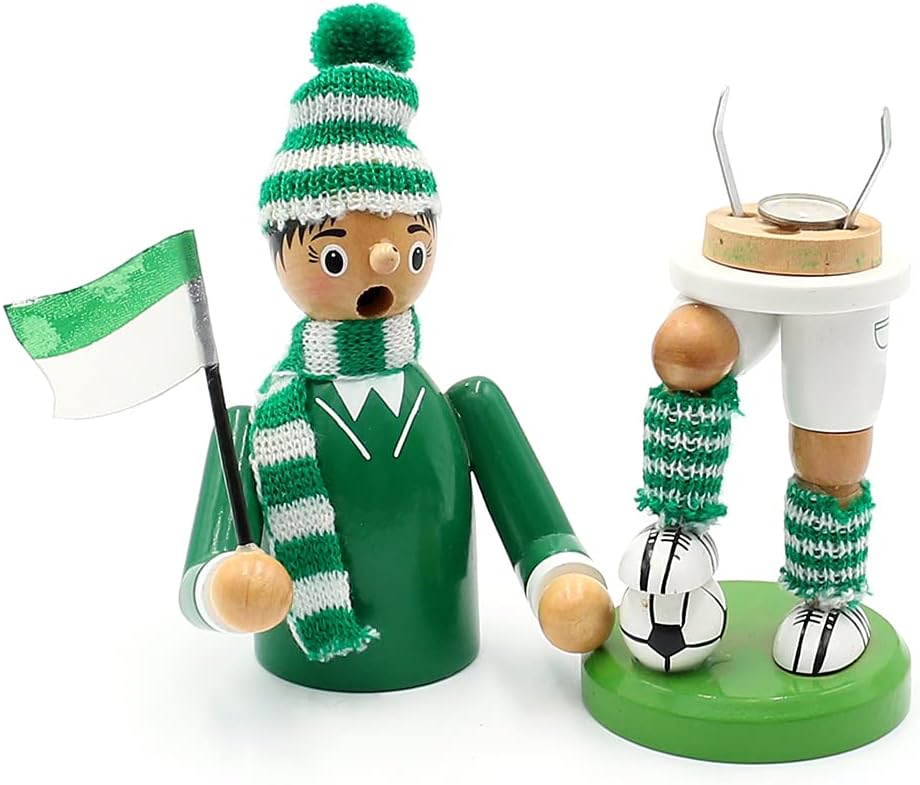 Dekohelden24 520361 Smoker with Green/White Outfit, Approx. 20 cm, Green/White