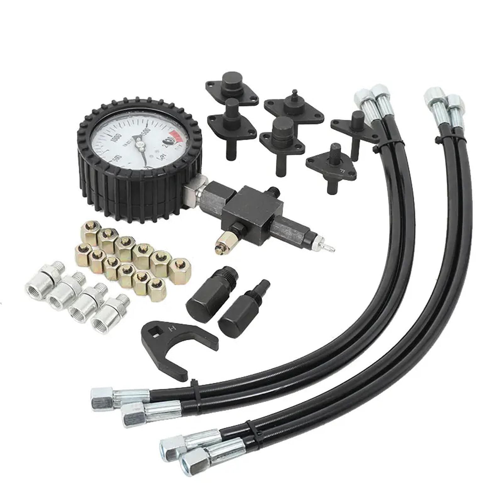 Kit de comprobador de presión de bomba de combustible, herramienta de diagnóstico de gasolina y diésel para prueba de bomba de precisión, comprobación de fugas del inyector