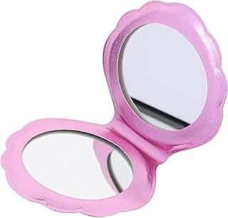 فوميز. 3 قطع من مراة مكياج جلدية مزدوجة الجوانب بتصميم هولوغرام، مراة جيب للمكياج، مراة جيب