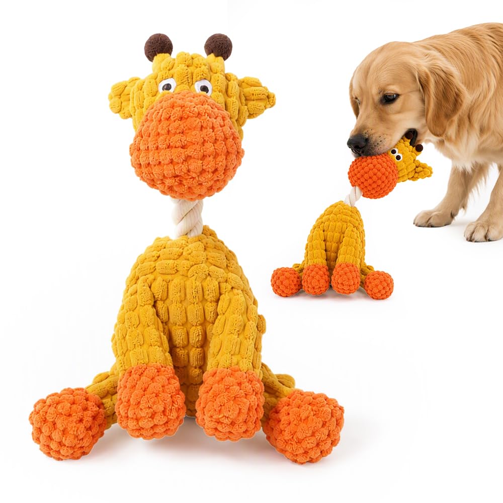 Ydszdap Indestructible Dog Toy, 2027 New Giraffe Squeaky Dog Toy, Durable Rope Leg Giraff…