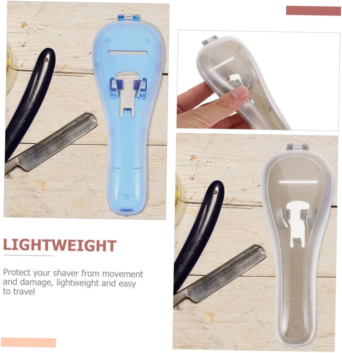 MAGICLULU 2pcs Portable Shaver Case Reusable Razor Holder for Travel Compact Razor Storage Container Lightweight Protection for Daily Use Blue and Gray image 2