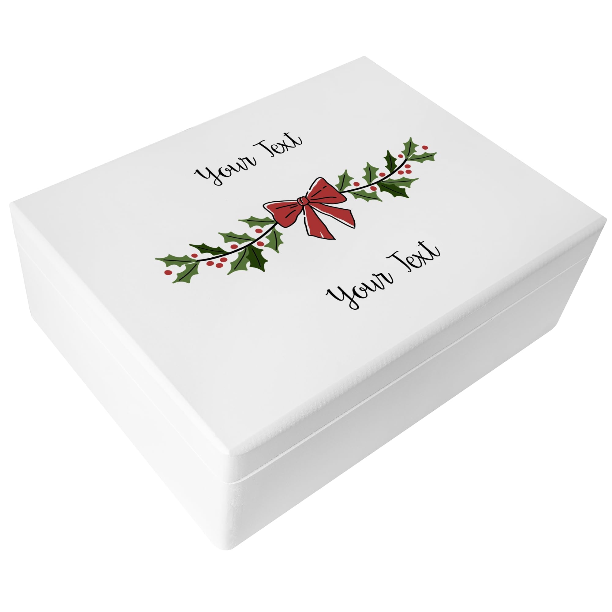 Creative Deco Personalised Gifts Any Text Gift Christmas for Women Men Girls Boys - Garland | Unique Wish Custom Xmas Gift Box | Customised White Wooden Storage Box | Empty Christmas Eve Box โ image 1