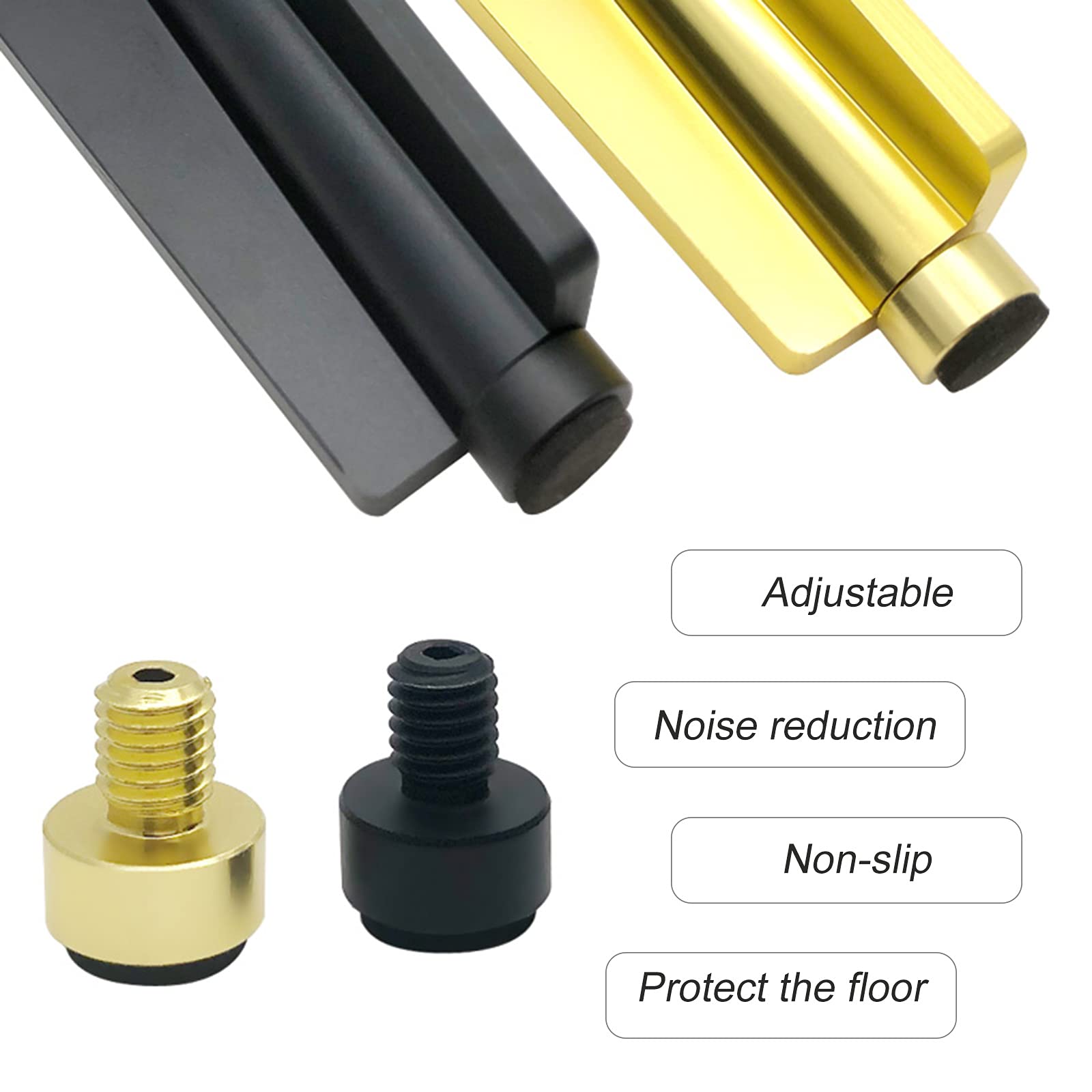 Patas Ajustables de Metal para mesas,Patas de Aluminio para armarios,Patas de Repuesto para Muebles de baño y Cocina,4 Piezas,Antideslizantes,para Mesa de Comedor,Mesa de Centro,Escrito