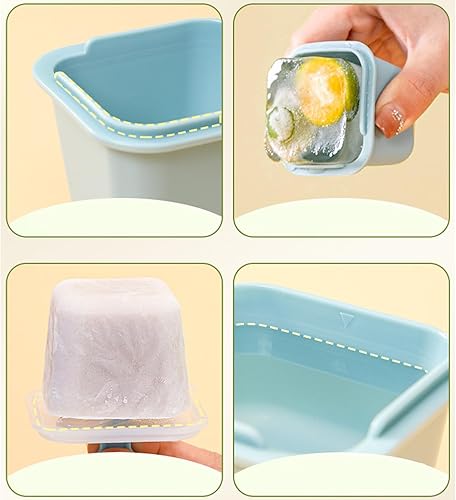Miniatura 8 de Moldes grandes para cubitos de hielo, moldes de paletas con palos, molde de cubitos de hielo de fácil liberación con tapas, molde de hielo cuadrado
