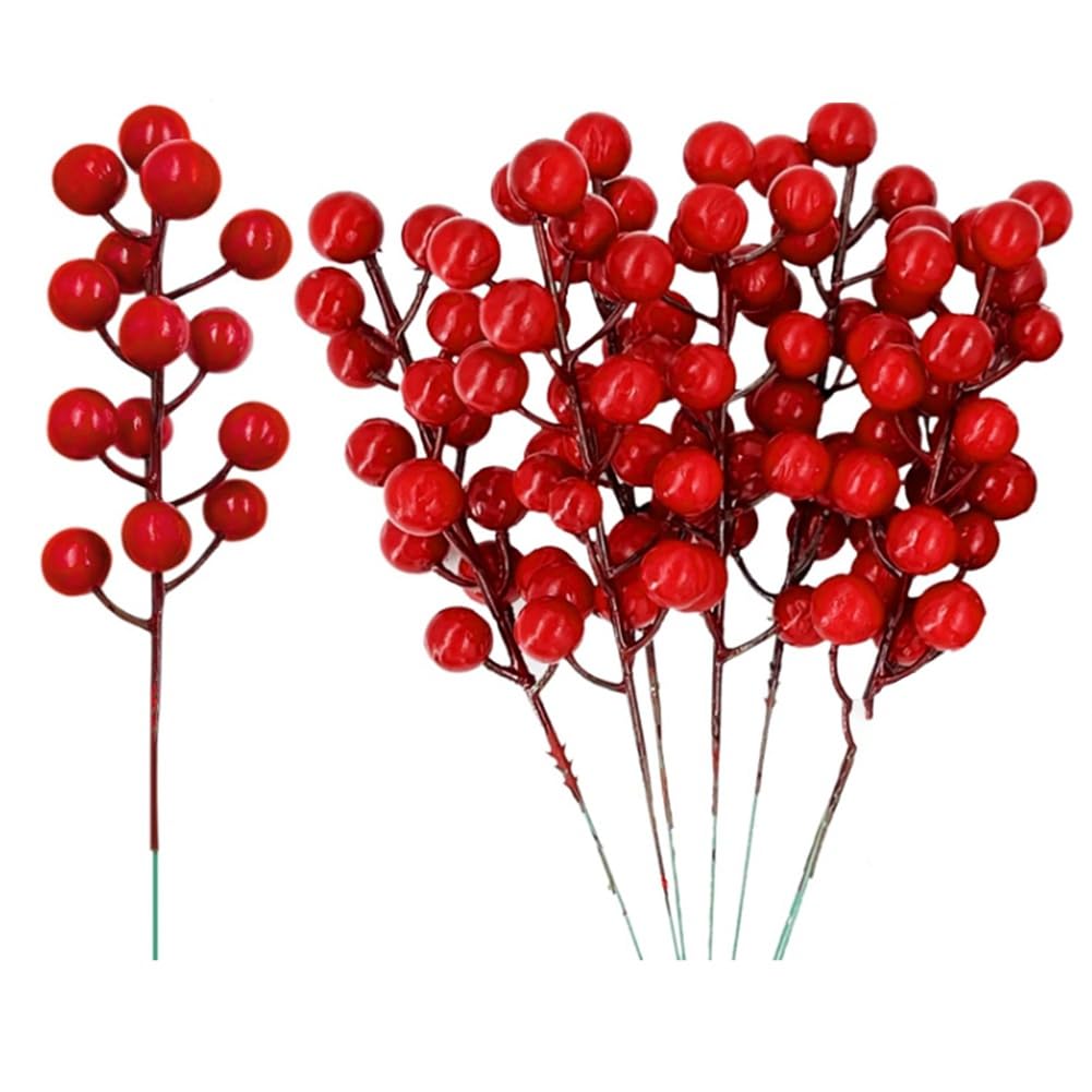 CTRLZS 25 Pcs 20cm Berry Stems Christmas Decorations, Christmas Picks Branches Sticks Twigs Easy to Use