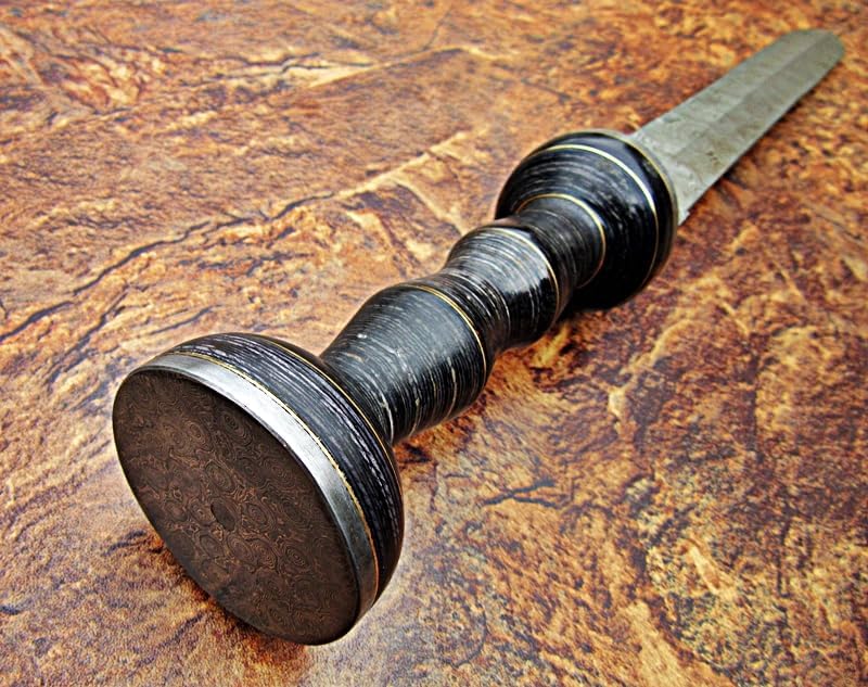 SW-305 Damascus Steel Double Edge Sword, Hand Forged Viking Gladius, Blood Grooved Gladiator Dagger Sword