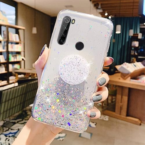 Miniatura 2 de Funda de aluminio plateado para Redmi Note 9, 9S, 8, 8T, 7, 6, 5, Pro 4, 4X, 5, 9A, 9C, 8A, 7A, 6A, 5A, 10X, con purpurina, silicona suave, para
