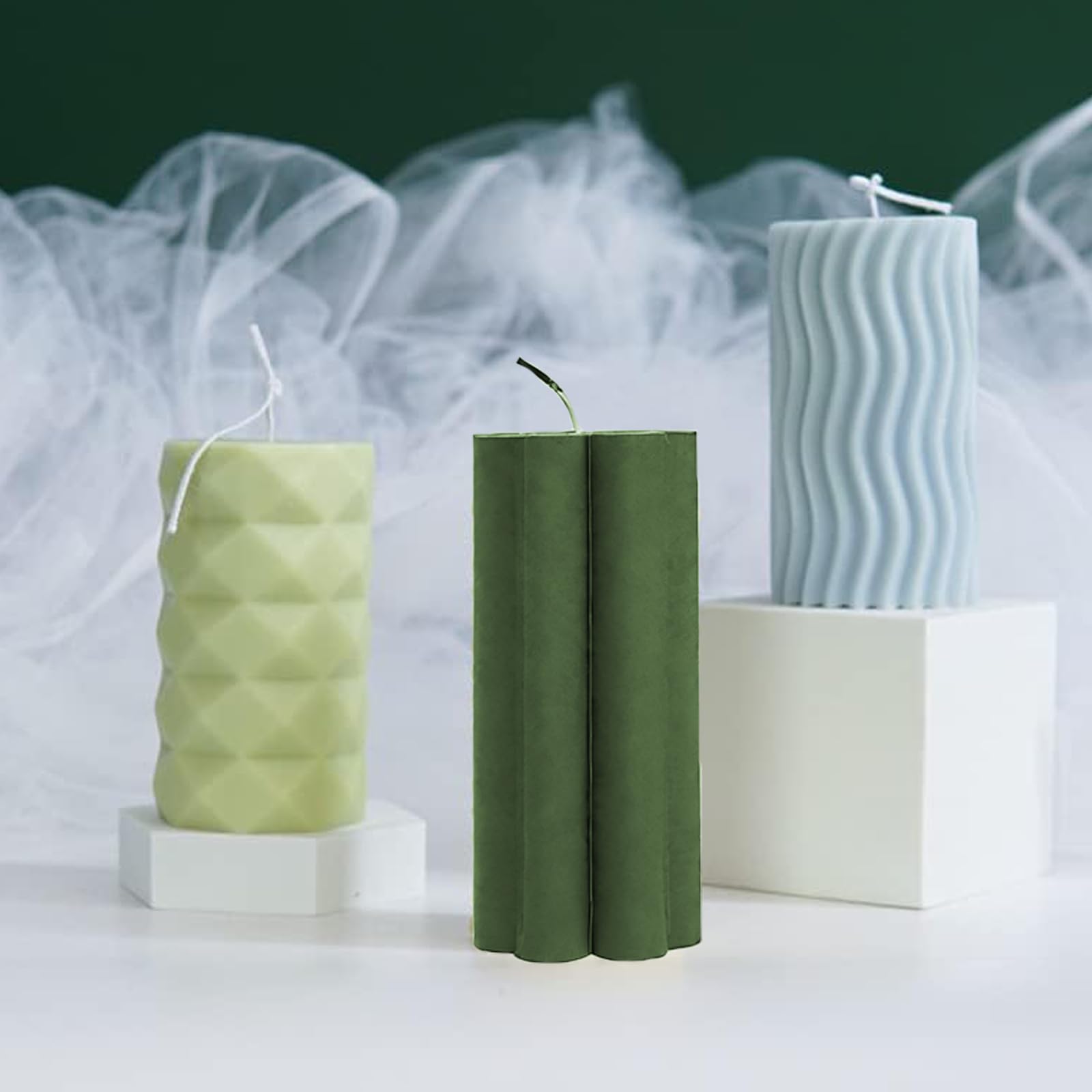 3 Stück Silikon Kerzenformen - Zylinder Formen Für DIY Kerzen, Harz & Seife