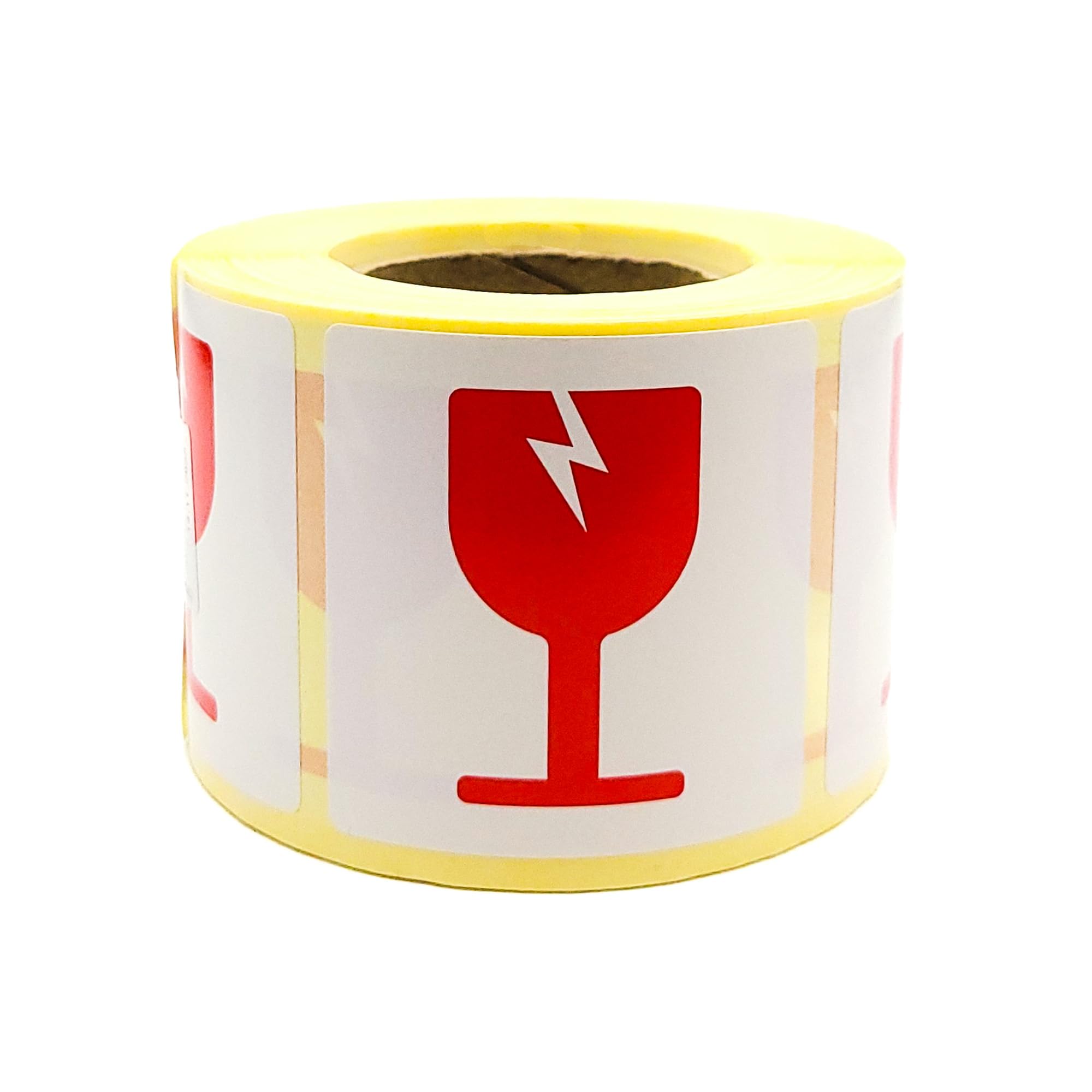 MD Labels Warning Labels on Roll 50 x 50 mm, 500, Caution Fragile, Handle with Care, Fragile Attention Shipping Stickers