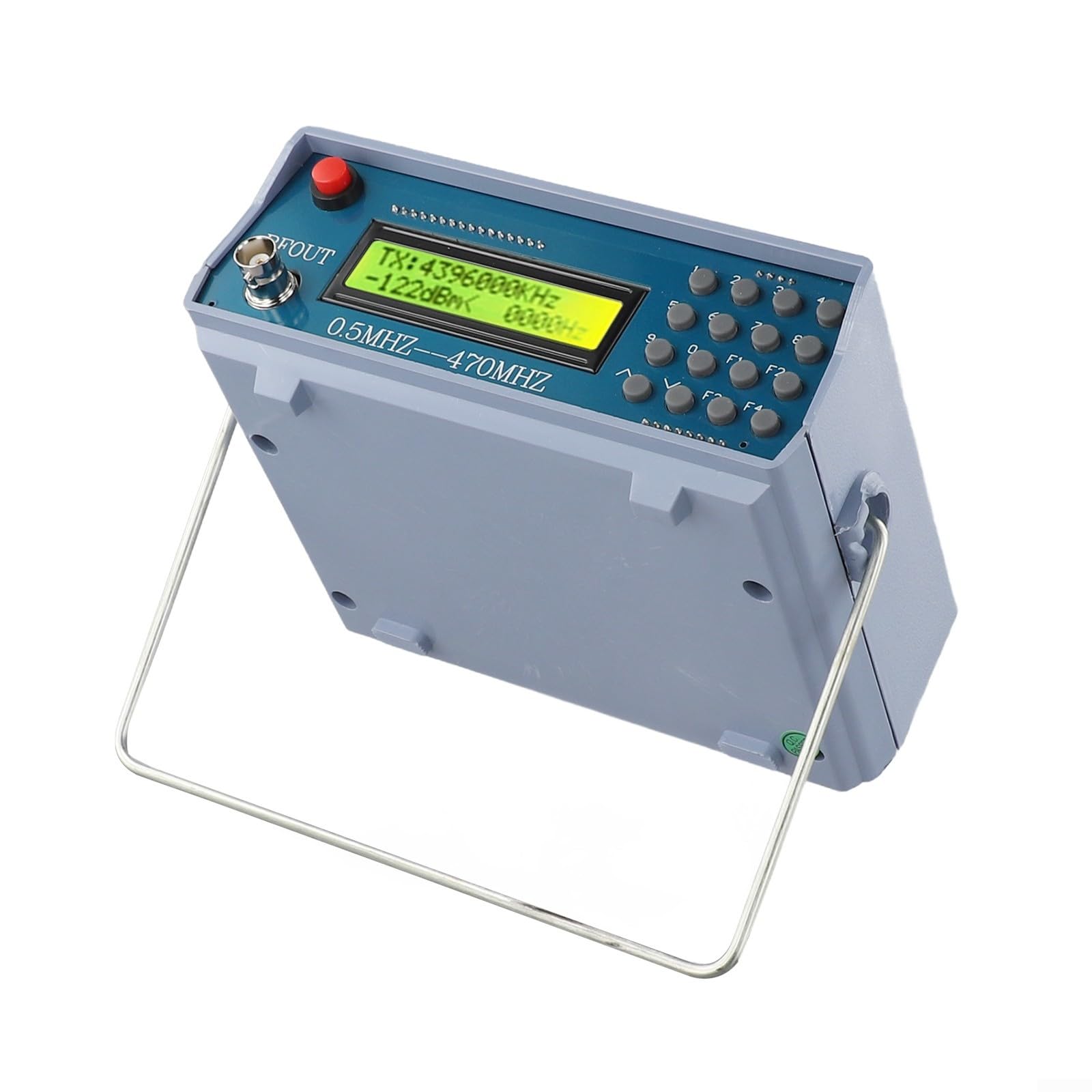 Generatore di segnale RF digitale 0,5 M-470 MHz con display a 7 cifre per debug radio FM, include tono 800 Hz, gamma da -70 a 132 dBm, ingresso CC 12 V, unità ABS stabile per automotive e insegnamento