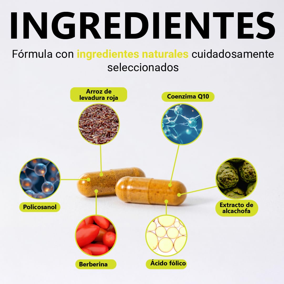 Levadura de Arroz Rojo y Coenzima q10 para Colesterol con Berberina Capsulas Naturales Veganas Sin Gluten Alta Biodisponibilidad 30 uds | Neobit (Paquete de 2)
