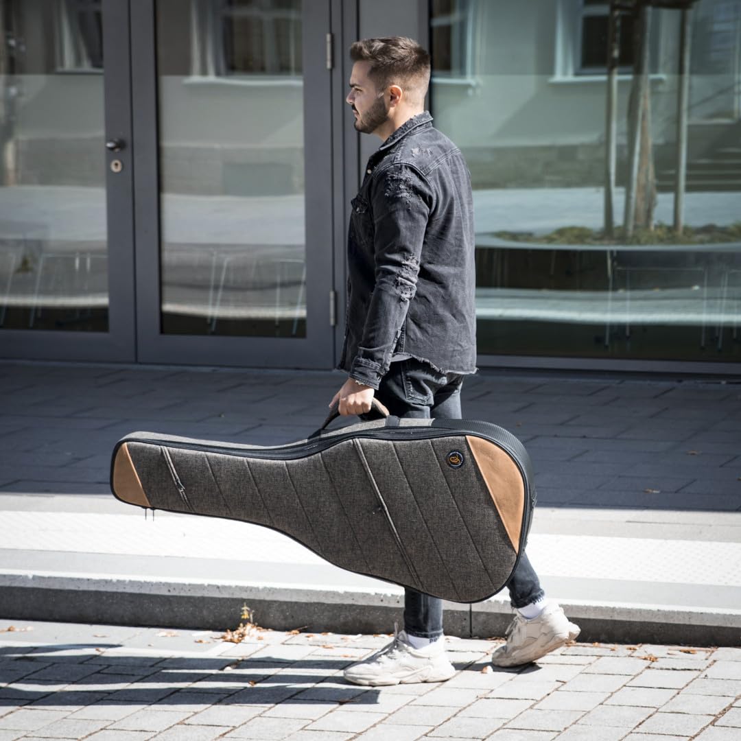 Ortega Guitars Soft Case pour Guitare - Dreadnought - Case pour Guitare Acoustique Gaucher - Hauteur 107 cm - Largeur 42 cm - Coton/Toile, Brun (OSOCADN-CP-L)