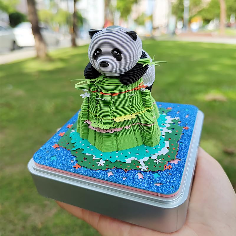 Kalendarz 3D 2025 panda, kalendarz biurkowy, do oderwania, kreatywny kalendarz na notatki, artystyczny kalendarz 3D, notatnik, dekoracja na biurko, dekoracja na Boże Narodzenie