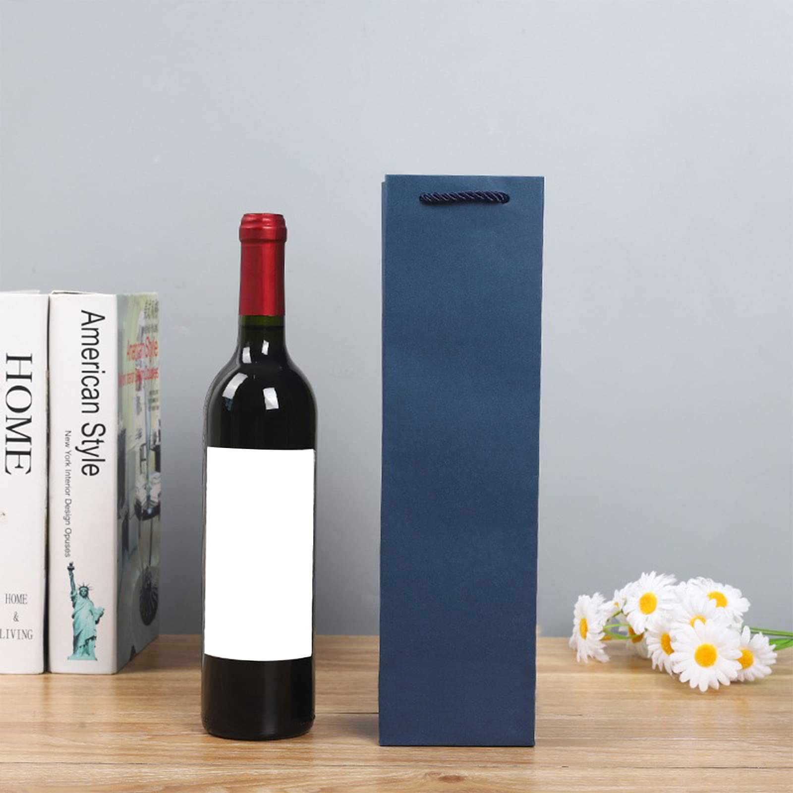 Packaging Cadeau 20 Sacs Cadeaux En Papier Kraft Pour Vin - 9,5x9,5x35 Cm, Poignées Corde - Noël, Mariage, Fêtes Carton Demenagement