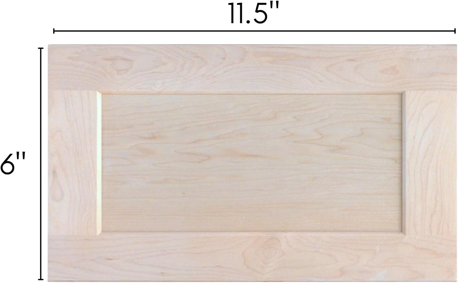 Unfinished Maple Shaker Cabinet Drawer Front Replacement - 11.5W x 6H | Ready to Paint or Stain | Solid Wood | Cabinet Drawer Front Replacement