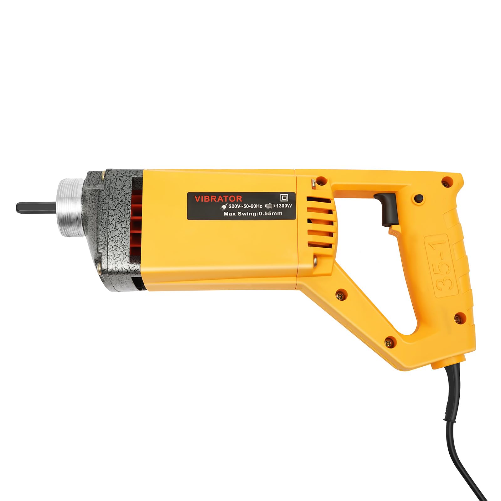 vibratore elettrico per calcestruzzo, 1300 W, 4300 giri/min, vibratore per bottiglie con asta vibrante da 2 m, compressore per calcestruzzo efficiente per fondazioni in calcestruzzo e lavori di
