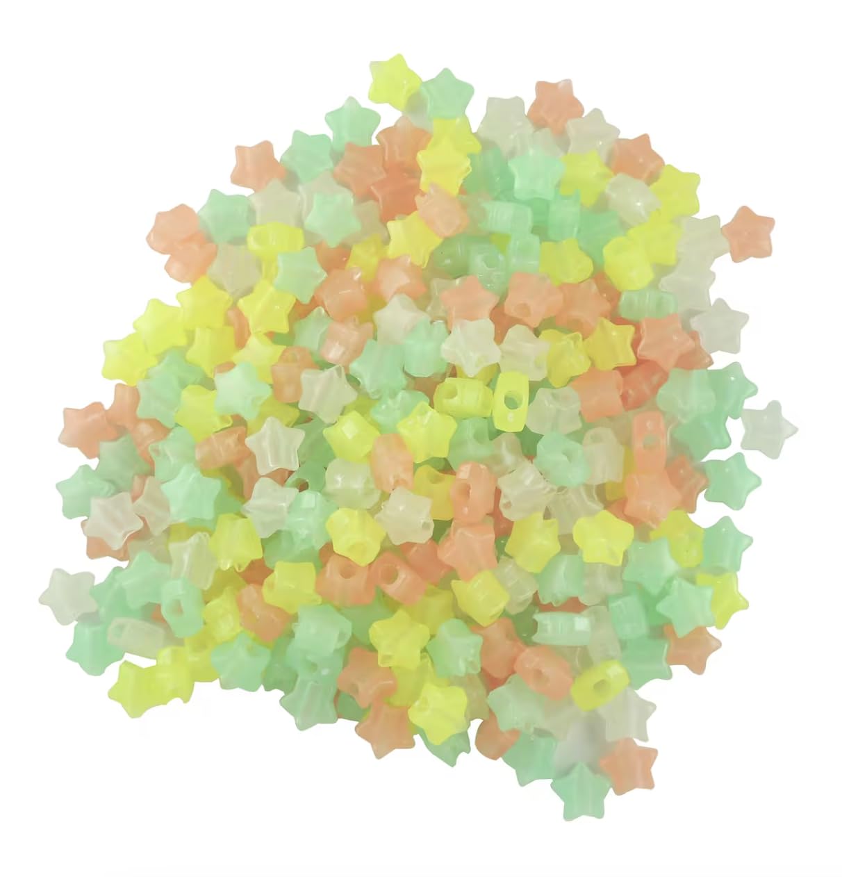Nikki's Knick KnacksGlow in The Dark Star Beads- Pony Beads DIY Craft Bracelets Necklaces - 280 Piece, Small
