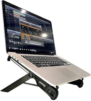 AKT Laptop Stand Foldable Raise Base Portable Notebook PC Computer Cooling Support, Black