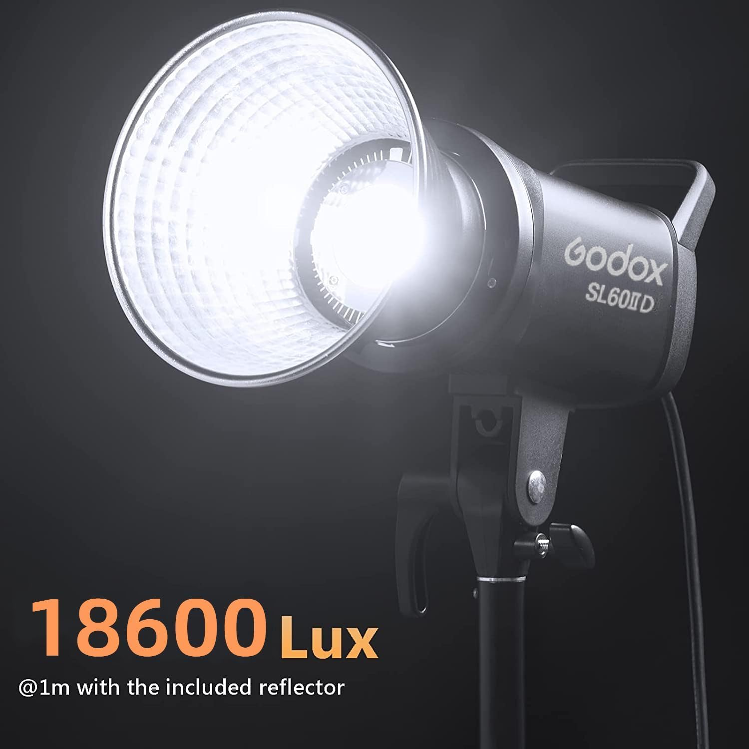 Godox SL60IID LED lampa wideo 70 W, 18600 luksów, 1 m, 5600 K, COB LED, aplikacja Bluetooth i bezprzewodowy pilot zdalnego sterowania 2,4 G, wbudowane 8 efektów FX, TLCI/CRI 97+/96+Bowens Mount Studio