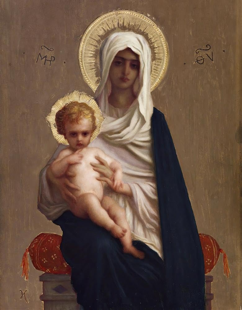 Ernest Hébert 36x46 Huge Gallery Wrapped Canvas Museum Art Print Titled: Virgin of the Deliverance (C.1872)