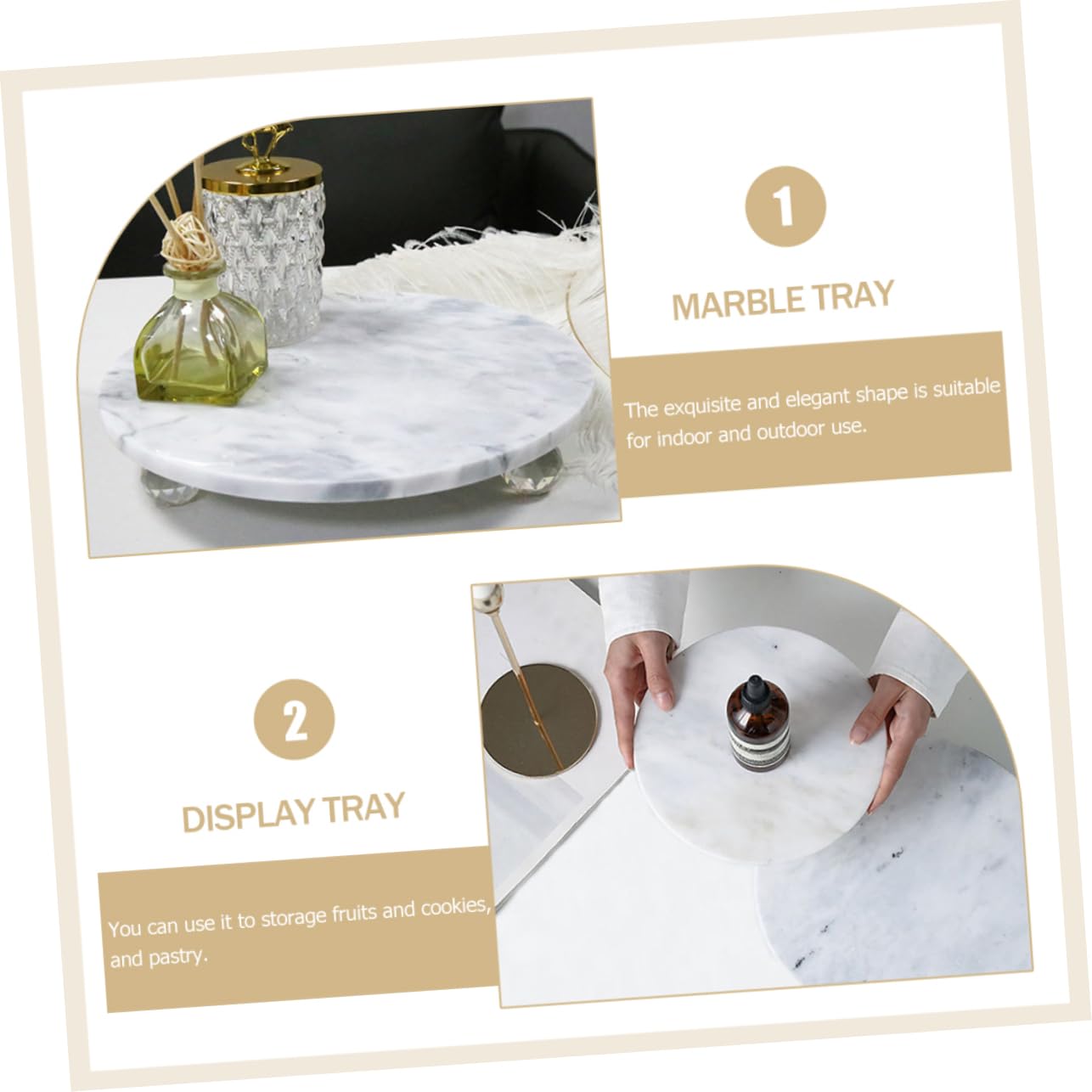 CALLARON Soporte Decorativo De Mármol para Joyería Bandeja Multifuncional para Hogar y Baño Organizador De Accesorios Elegante y Práctico