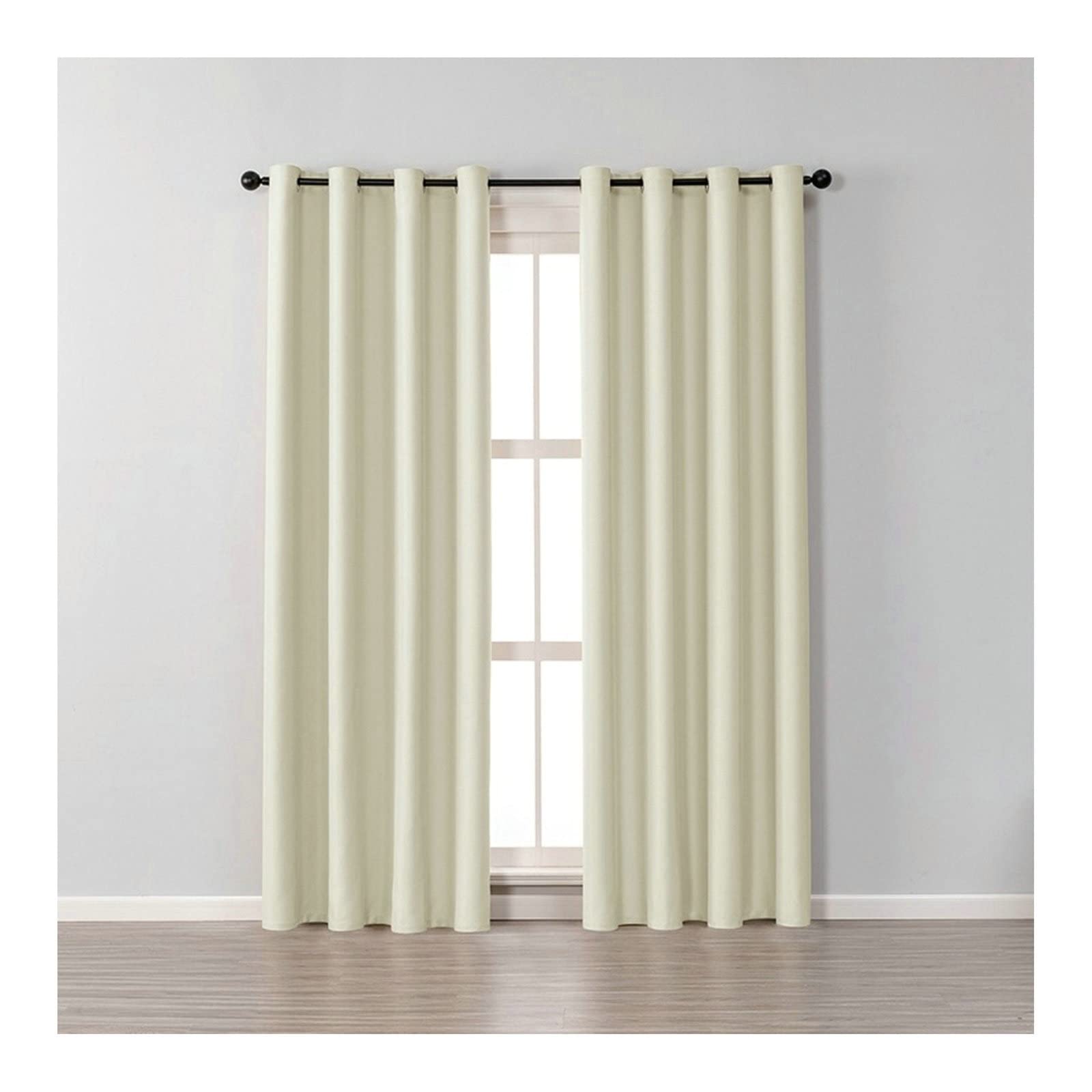 38x84 inch Bedroom Curtains Neutral Color, Beige Blackout Curtains Bedroom Polyester Solid Color Curtains 84 Inches Long Kids Grommet