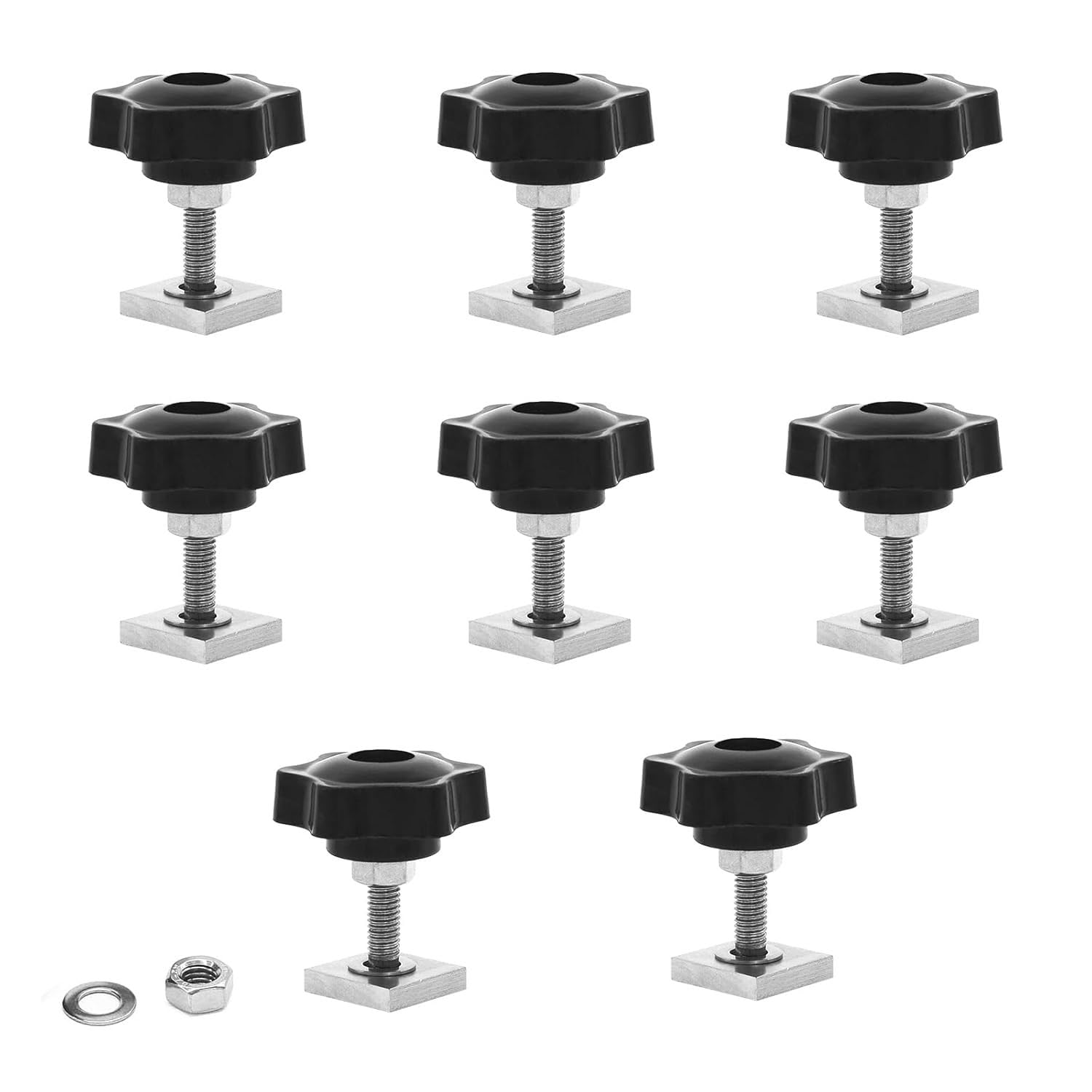 CANGCANG 8PCS T Track Bolts M6 x 35mm, Stainless Steel Roof Rack Bolts with Thumb Screws, Nuts & Washers