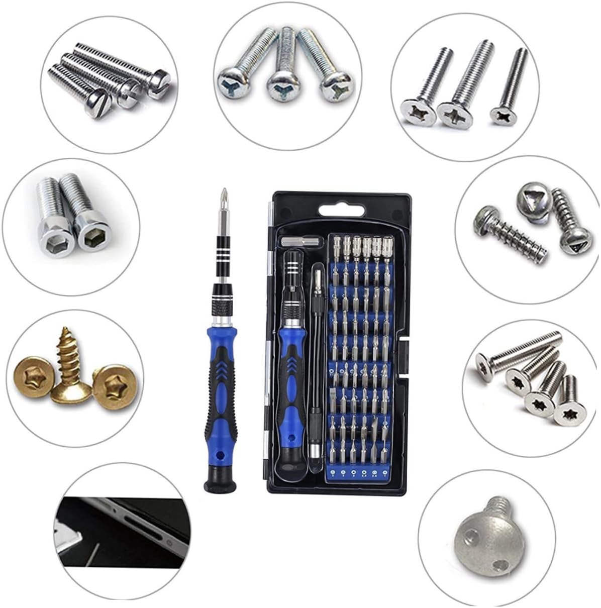 HEMOTON Multifunctional Precision Screwdriver Kit with Aluminum Case 60 Bits Precision Laptop