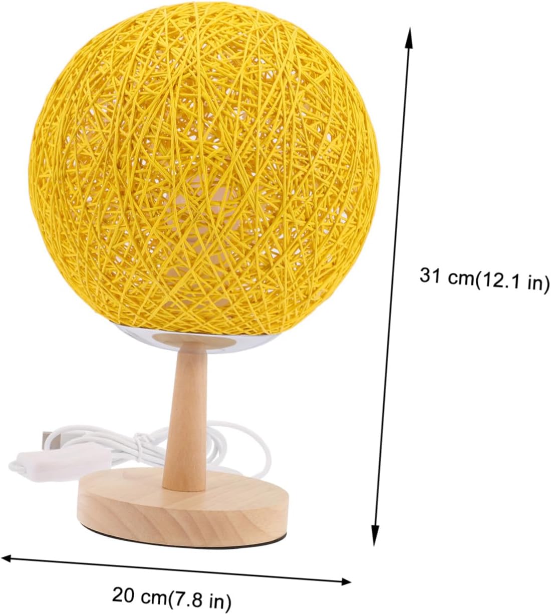 VILLCASE 1set Rattan Woven Table Lamp Creative Led Night Light for Boys and Girls Unique Bedroom Decoration Rattan Shade and Base for Cozy Atmosphere