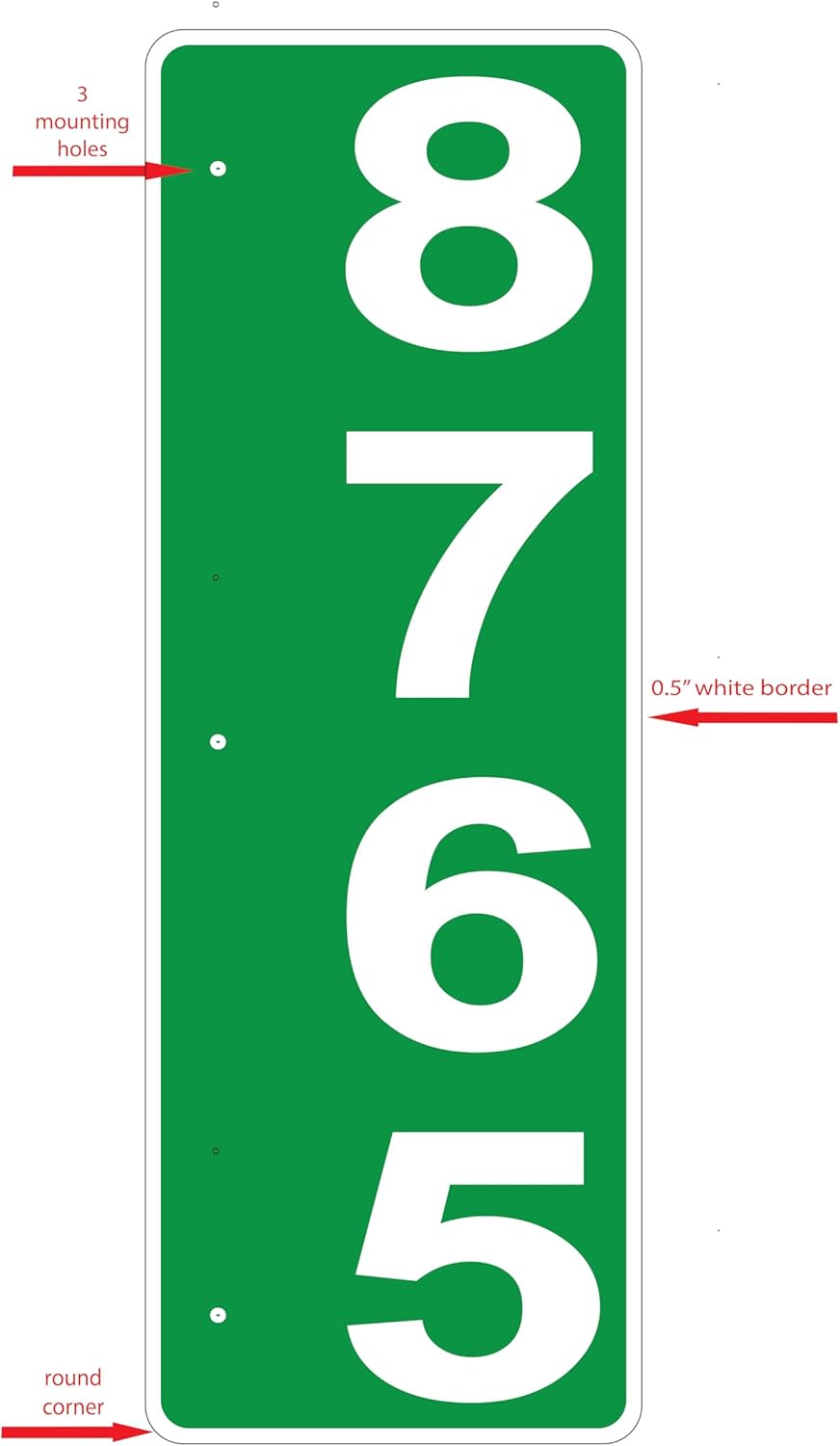 Custom 911 Reflective Address Sign - Very Highly Visible in The Daytime and Nighttime. Excellent for Emergency Response, Delivery Service, Double-Sided, 6"x18" .04" Aluminum High Intensity (Hip)
