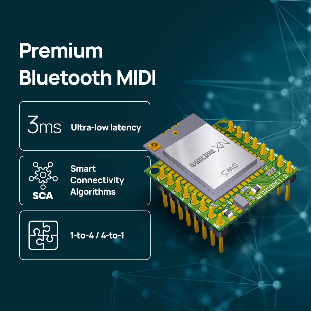 CME WIDI Core XN – Carte d’Extension Bluetooth MIDI BLE pour Développeurs, Connecteur d’Antenne Externe, Broches Non Soudées pour Intégration Personnalisée, Non Compatible avec les Mises à Niveau CME