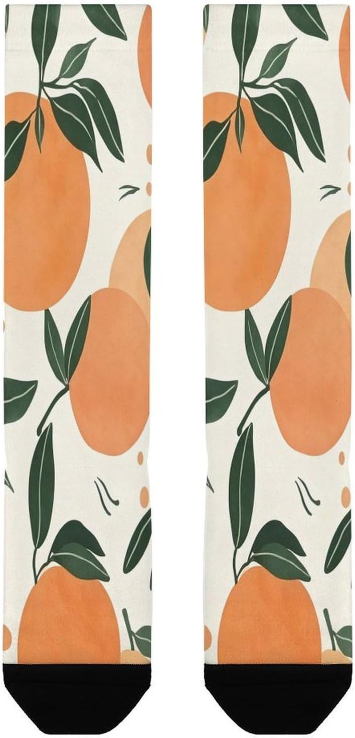 Orange Crew Socks Calf Socks Athletic Crew Sock