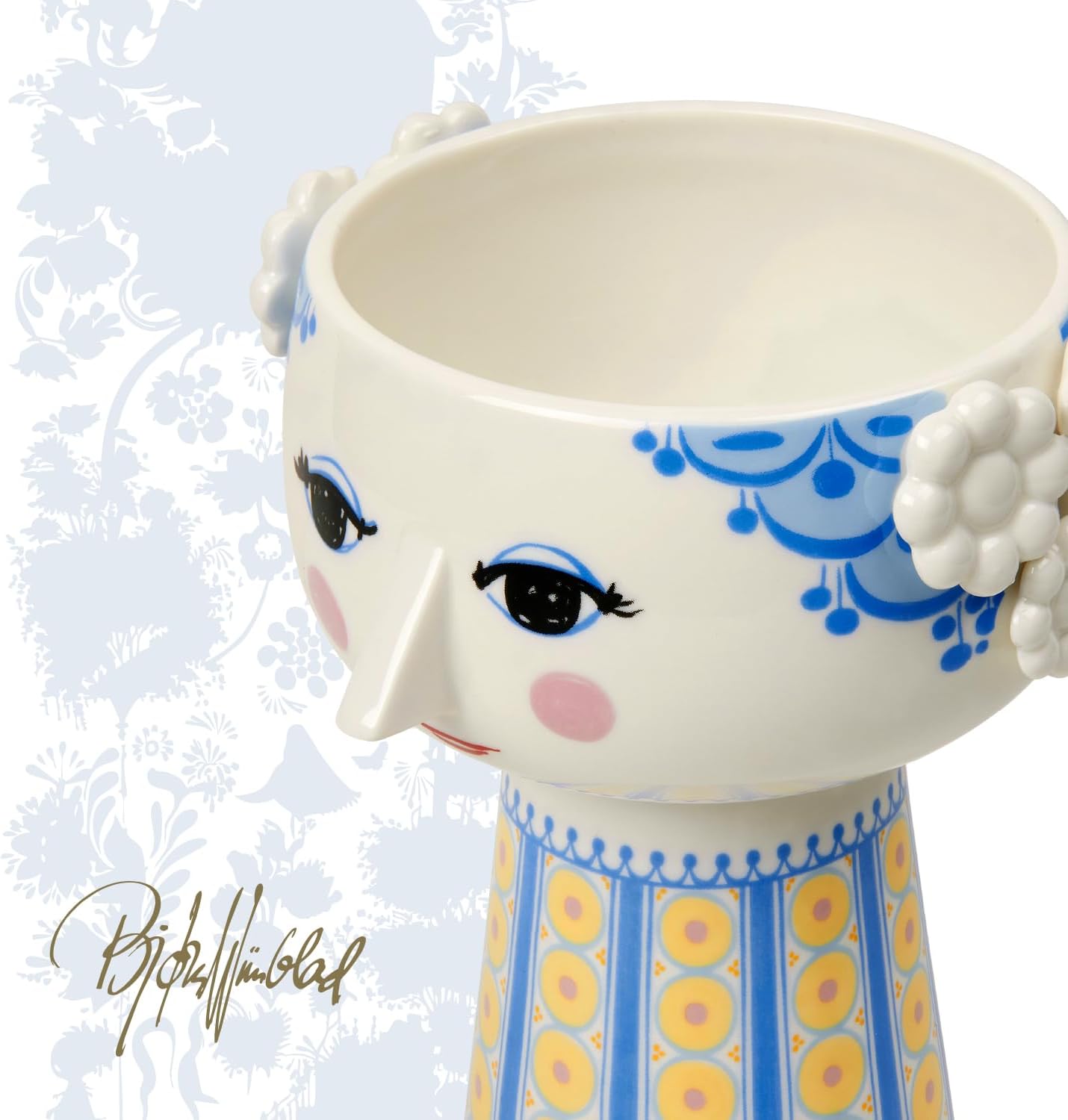 Bjorn Wiinblad Eva Vase, Light Blue, 7.3" H x 4.9" D, Gift Box Included