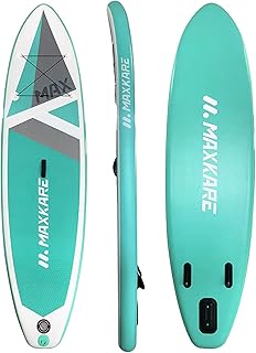 Paddle Board SUP Inflatable Stand Up Paddle Board Yoga Board With Accessory Adjustable Aluminum Alloy Paddle, Pump, Foot Rope, Fin, Repair Kit, Backpack (305x76x15cm