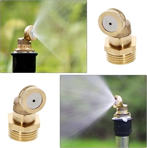 Miniatura 5 de MroMax Boquilla de pulverización de nebulización, 1/4BSPF latón 1 agujero rociadores de jardín conector de riego montaje 2 piezas