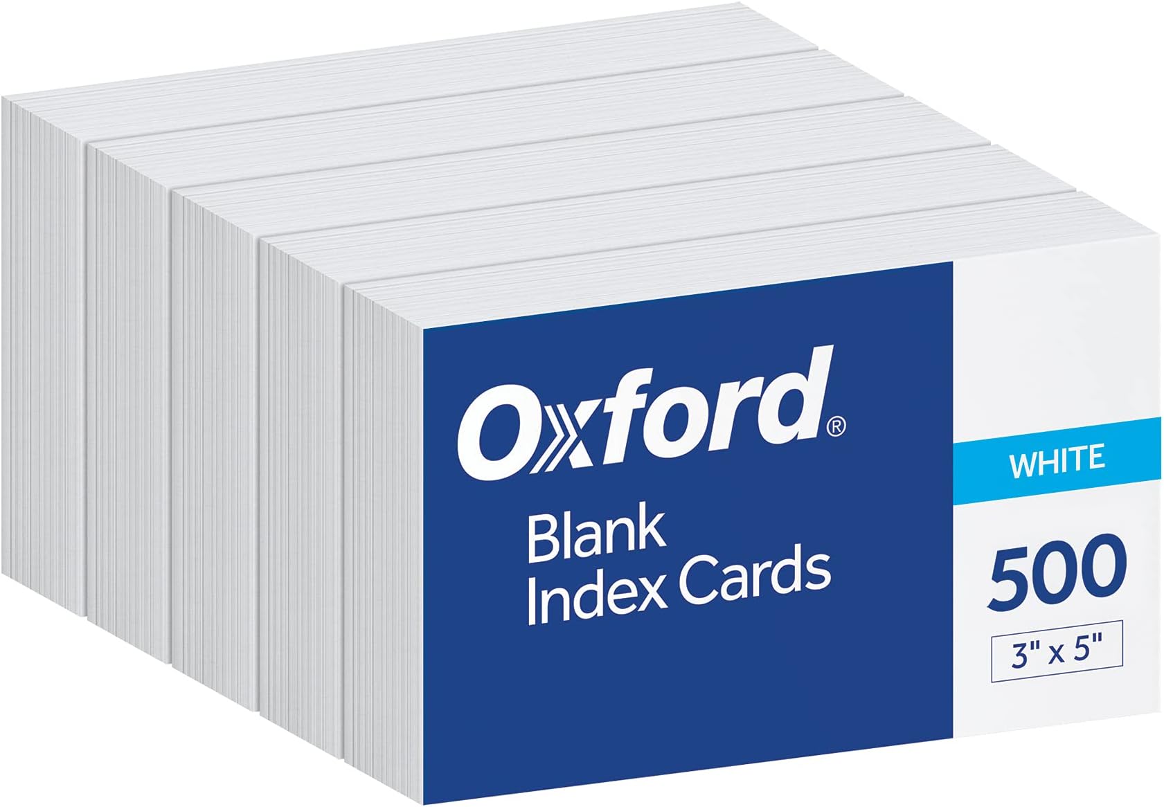 Index Cards, 3 x 5 Inches, White, Blank Notecards, Flashcards for School and Studying, Bulk Pack of Note Cards, 500 Count (5 Packs of 100) (40175)