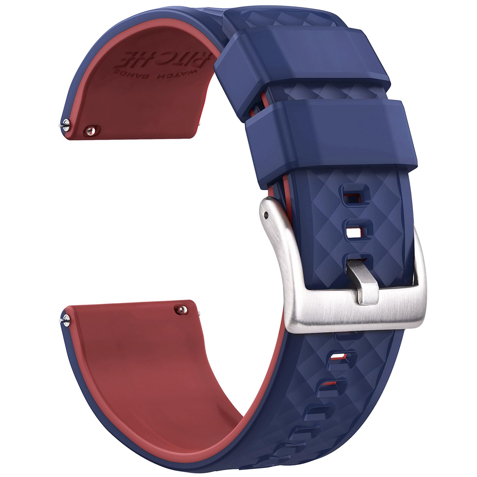 Ritche Christmas Gift Silicone Watch Bands 18mm 20mm 22mm 24mm Quick Release Rubber Watch Bands for Men, White Elephant Gifts, Stocking Stuffers For Men