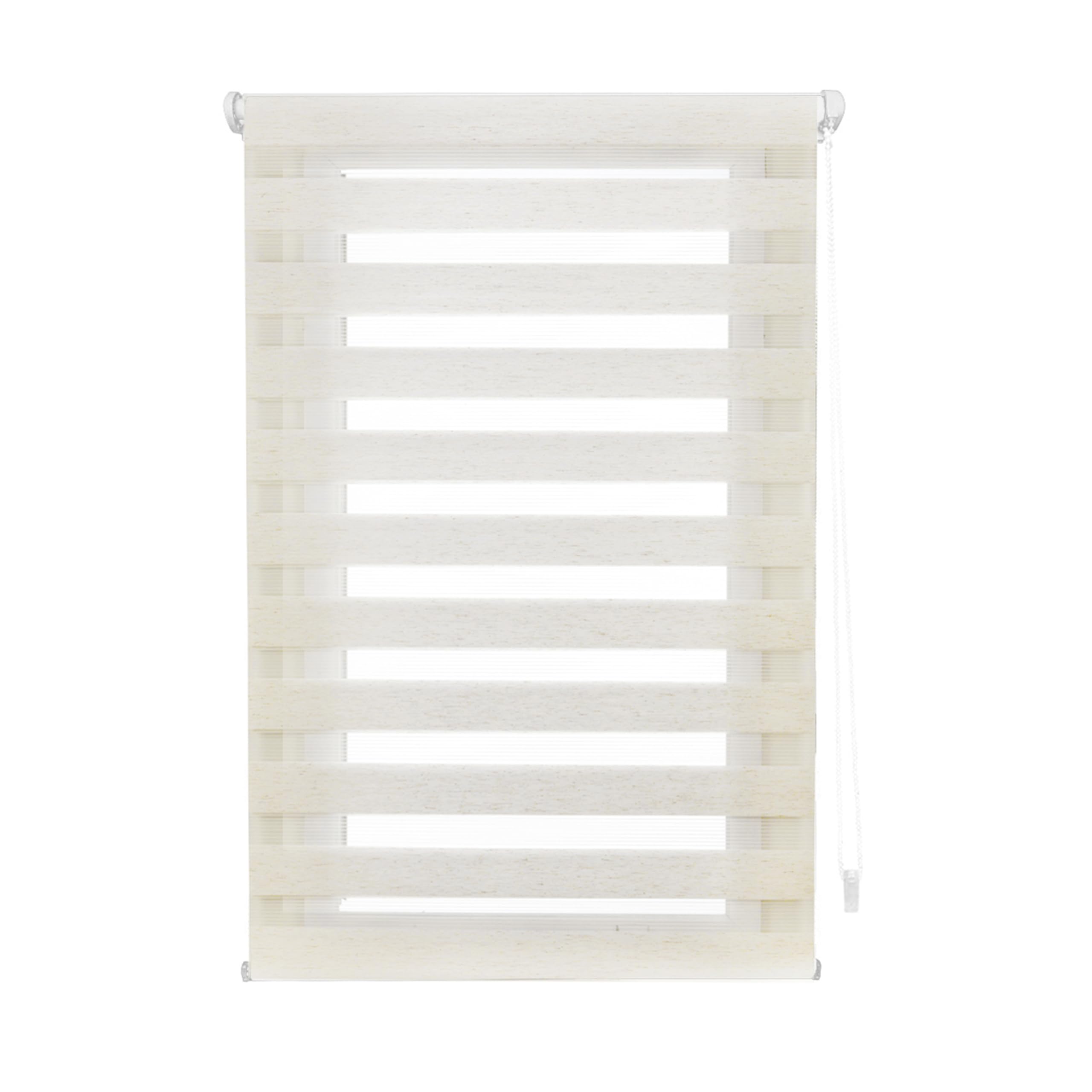 Blindecor - Indus doppelrollo klemmfix ohne bohren - duo rollo klemmfix Leinfarben - 50 x 150 cm (Breite x Länge) Stoffgröße 47 x 145 cm – Bild 2