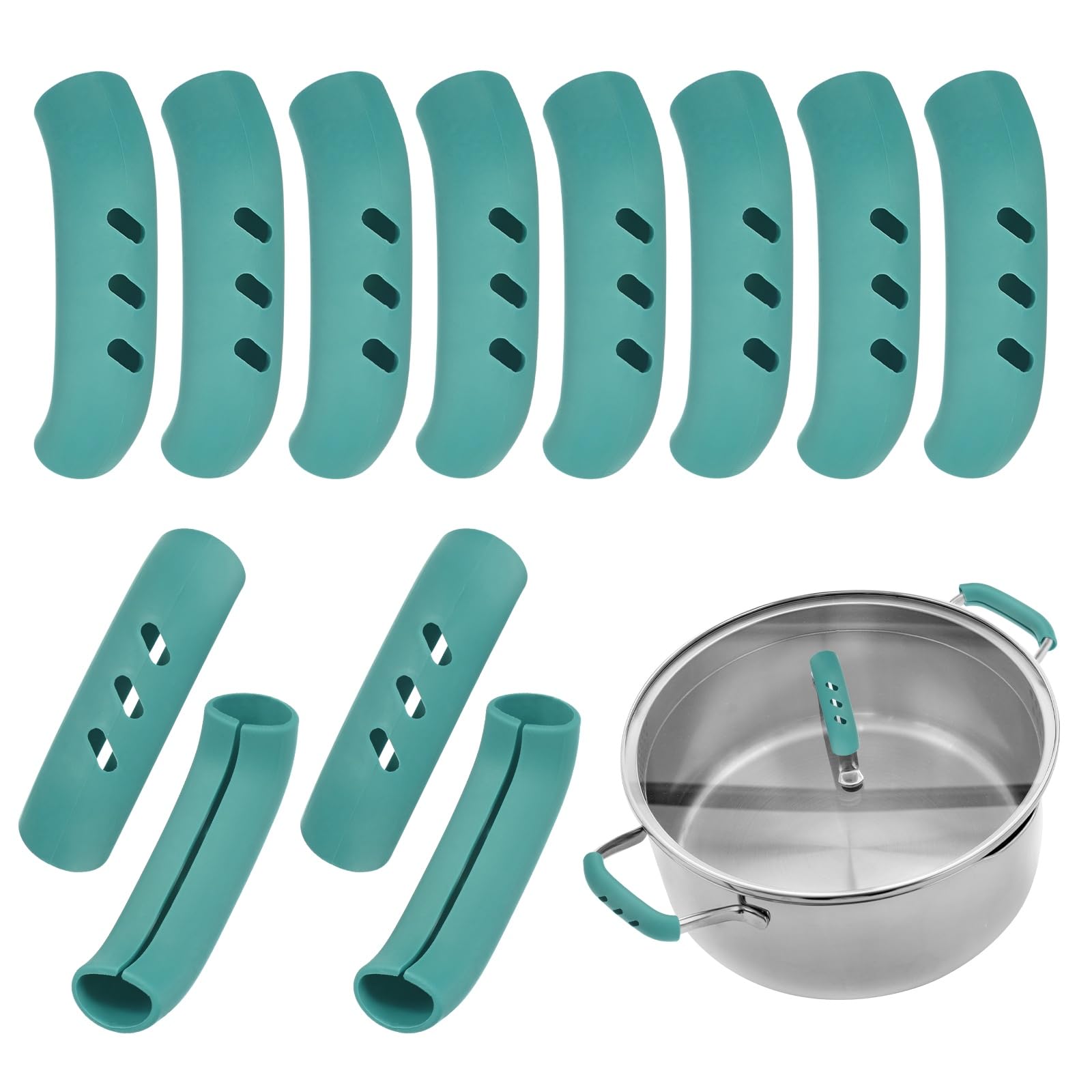 M METERXITY 12-Pack Silicone Assist Handle Holder Grip, Green