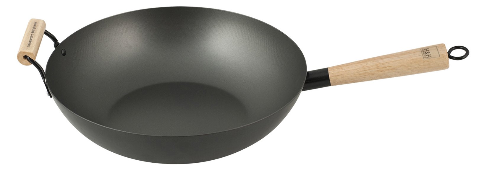 Wok anti-adhérent H&H Bourgeois 32 cm avec manche en bois