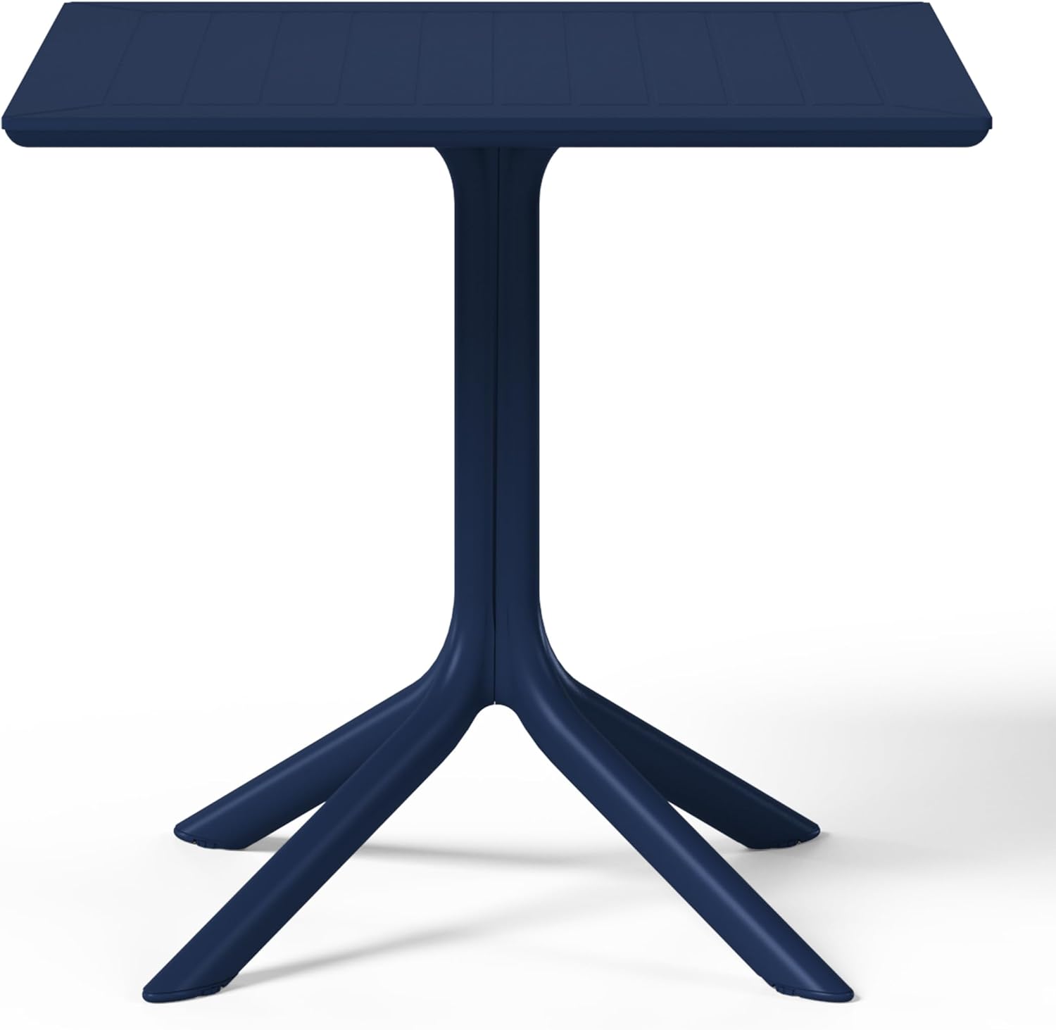 WestinTrends Playa 5-Piece Outdoor Resin Square Patio Dining Table Set with Stackable Patio Dining Chairs, Navy Blue