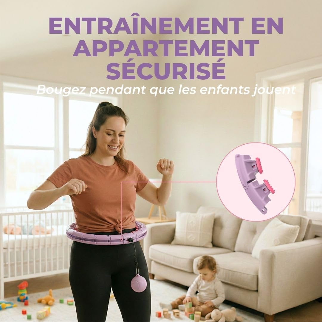 Swiss Activa+ Cerceaux Hula Hoop Fitness Minceur pour Adulte- Houla Hop Fitness Perte de Poids - Cerceaux Amincissant - Oulaoup Fitness - Cerceaux Fitness - Easy Slim Cerceaux Pilates