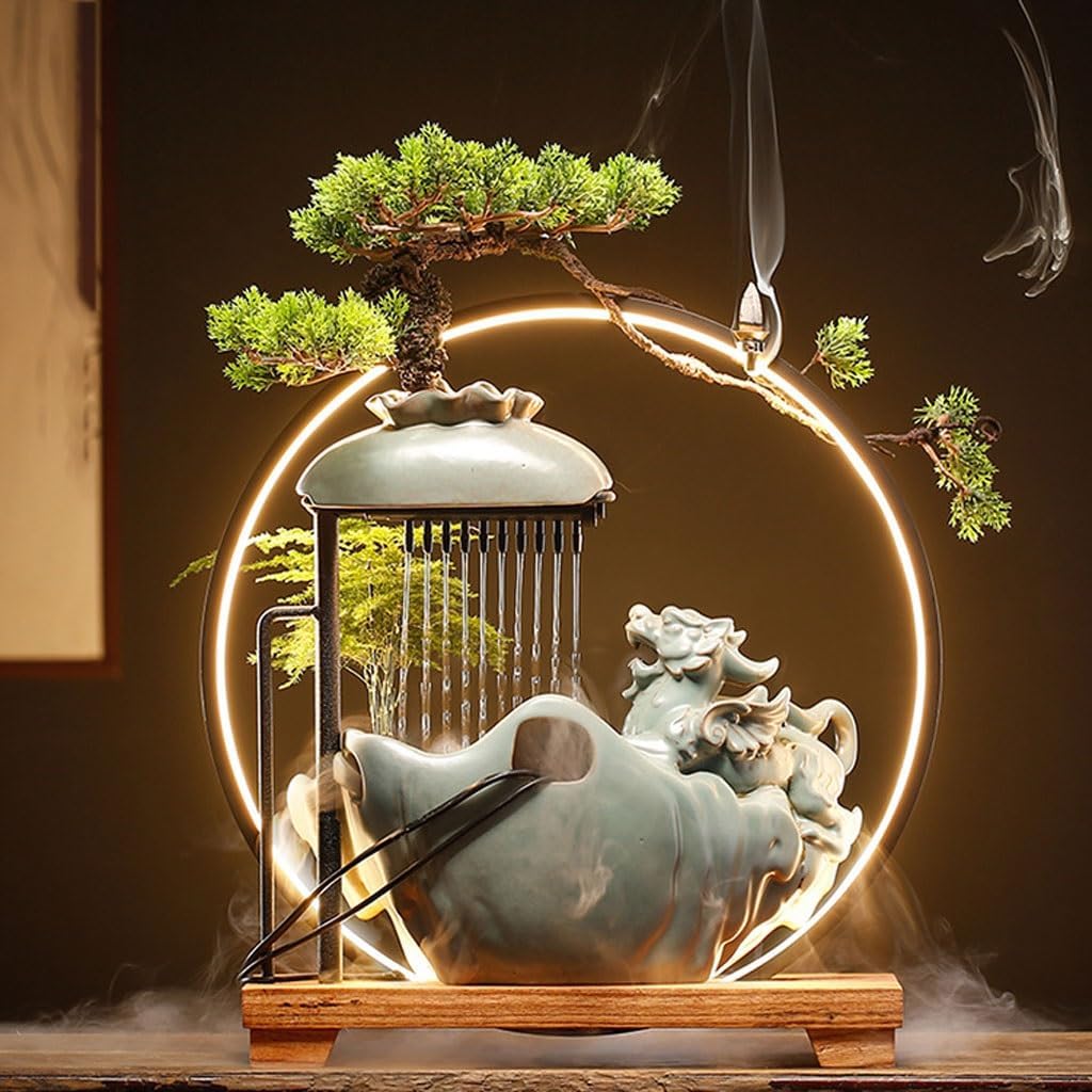Indoor Fountain Desktop Water Ornaments Water Fountain Circulating Water Living Room Decoration Study Desk Decoration Tabletop Fountain