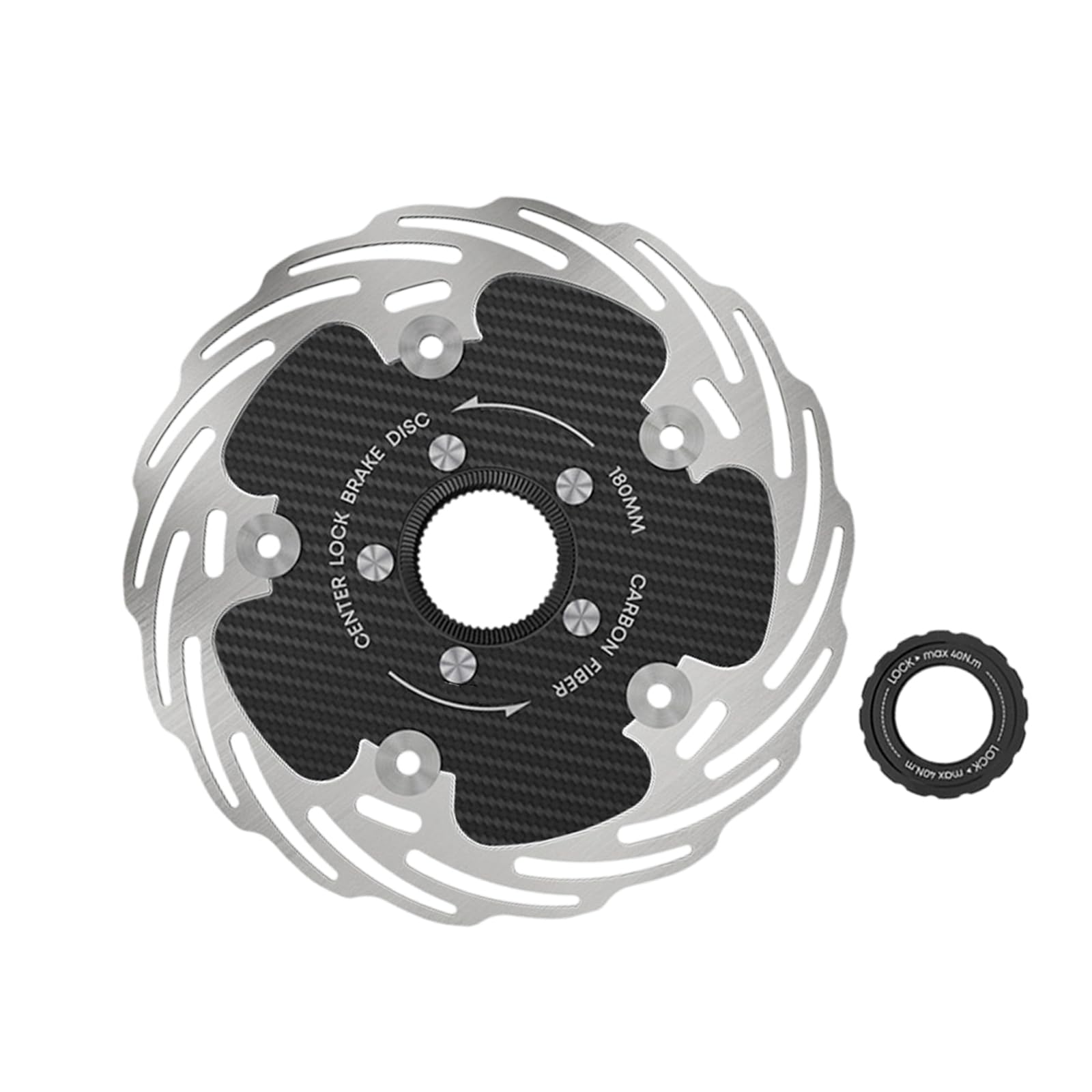 Rotor de frenos de disco de bicicleta de montaña mecanizado con precisión, espesores de 1, 8 mm, diseño híbrido de carbono para gran potencia de frenado, anillos de acero inoxidable livianos, rotor