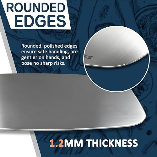 Miniatura 5 de Beviss Tabla de cortar, 100 % puro de acero inoxidable 188 de doble cara, tabla de cortar de 15 x 11 pulgadas para cocina, tabla de cortar apta