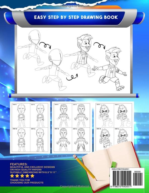Miniatura 2 de How to Draw Football Superstar Color, Draw And Have Fun With 30+ Characters Inside, Big How to draw Books For Kids Ages 2-4 4-8 8-12 Teen Adults,