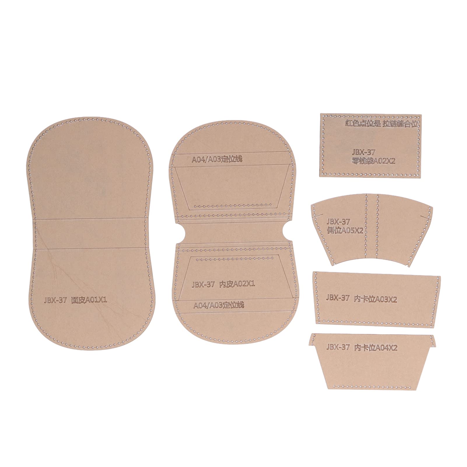 Modèle de portefeuille en acrylique avec guide de découpe pour création en cuir