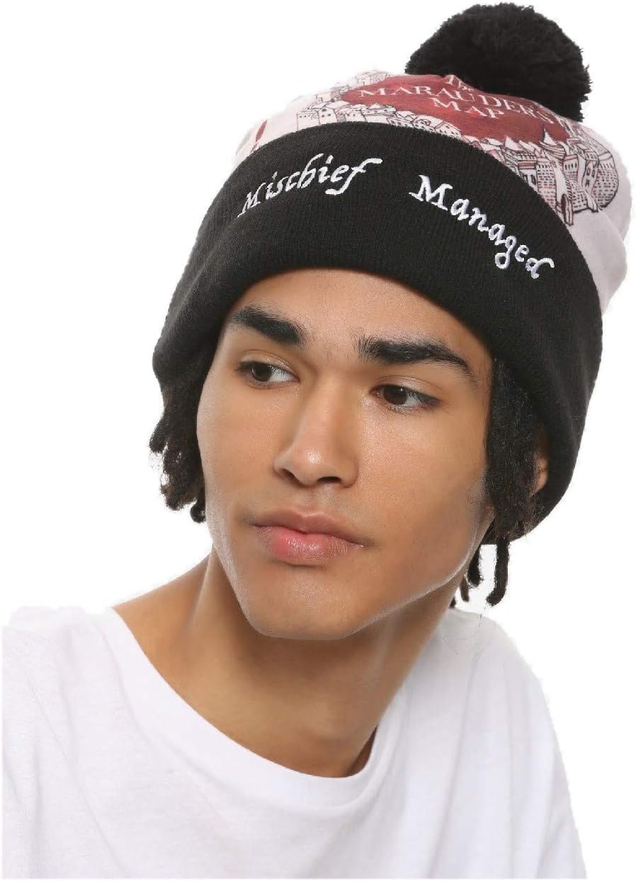 Hot Topic Harry Potter Marauder's Map Watchman Pom Beanie MULTI NONE